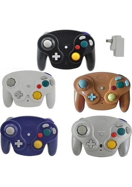 Beyaz-2.4 Ghz Oyun Denetleyicisi Kablosuz Oyun Pedi Joystick Gamecube Için Ngc Için Wii Şok Turbo Temizleme Fonksiyonu Değil Bluetooth (Yurt Dışından)