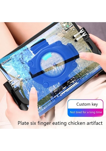 Siyah-Tablet Bilgisayar Denetleyicisi Altı Parmak Hareketi Mobil Tetik Oyun Kolu Tavuk Yeme Artefakt Tablet Braketi (Yurt Dışından) fırsatları