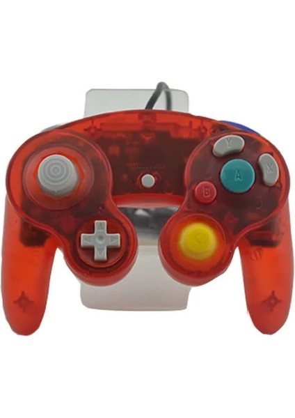 Şeffaf Kırmızı-Şeffaf Renkli Kablolu Gamepad Denetleyici Joypad, Ngc Joystick Için Gamecube Pc Için Tek Noktalı (Yurt Dışından)