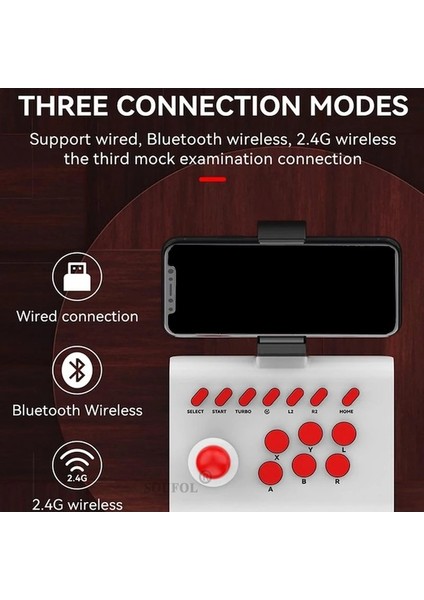 Siyah-Taşınabilir Joystick 3 Bağlantı Modu Arcade Stick Denetleyici Hassas Hassas Destek Switch/ps4/ps3 Için Turbo Seri Gönderim (Yurt Dışından)