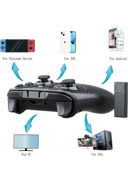 Trubo Ile Kablosuz Bluetooth/2.4g Kablosuz Denetleyici Için Anahtar/pc/buhar/ps3/android Tv Kutusu Akıllı Tablet Telefon Joystick Oyun Gamepad (Yurt Dışından)