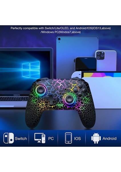 Q215 Gamepad-Kablosuz Denetleyici Gamepad'ler Nintendo Switch/lite/oled Ile Fare Dokunmatik Duygu Uyandırma Programlanabilir Turbo Fonksiyonu (Yurt Dışından)