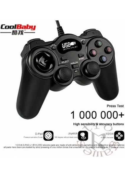 Kablolu Gamepad Joystick Usb2.0 Şok Joypad Gamepad Oyun Denetleyicisi Pc Dizüstü Bilgisayar Için Win7/8/10/xp/vista (Yurt Dışından)