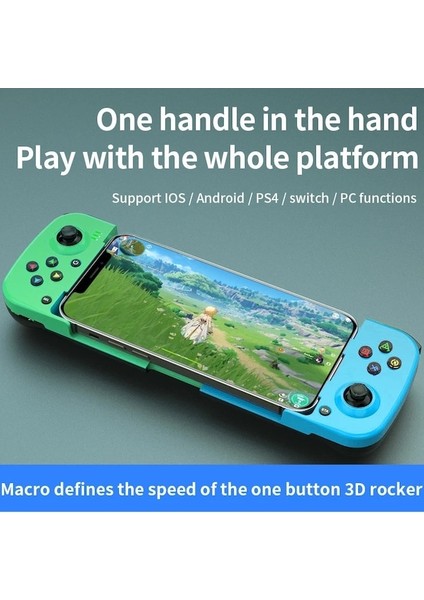 D3 Sky Blue-D3/d6/d7 Teleskopik Cep Telefonu Gamepad Bluetooth 5.0 Tip-C Kablosuz Oyun Denetleyicisi Joystick Pubg Için Ps4 Anahtarı Pc (Yurt Dışından)