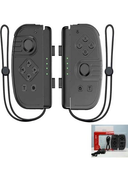 Gri Gri-Joy Pad Gamepad Nintendo Anahtarı Joystick Kablosuz Denetleyici Kontrolörleri Için Kavrama Desteği Uyandırma ve Turbo Fonksiyonu 6 Eksen (Yurt Dışından)