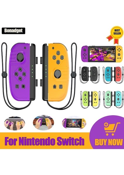 Gri Gri-Joy Pad Gamepad Nintendo Anahtarı Joystick Kablosuz Denetleyici Kontrolörleri Için Kavrama Desteği Uyandırma ve Turbo Fonksiyonu 6 Eksen (Yurt Dışından) fiyatları