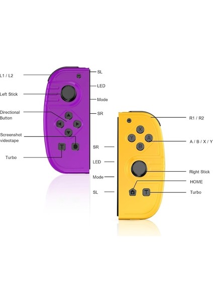Gri Gri-Joy Pad Gamepad Nintendo Anahtarı Joystick Kablosuz Denetleyici Kontrolörleri Için Kavrama Desteği Uyandırma ve Turbo Fonksiyonu 6 Eksen (Yurt Dışından) modelleri