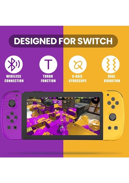 Gri Gri-Joy Pad Gamepad Nintendo Anahtarı Joystick Kablosuz Denetleyici Kontrolörleri Için Kavrama Desteği Uyandırma ve Turbo Fonksiyonu 6 Eksen (Yurt Dışından) fırsatları