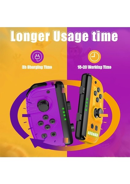 Gri Gri-Joy Pad Gamepad Nintendo Anahtarı Joystick Kablosuz Denetleyici Kontrolörleri Için Kavrama Desteği Uyandırma ve Turbo Fonksiyonu 6 Eksen (Yurt Dışından) indirimleri