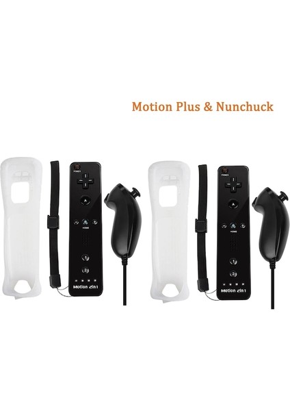 8-120-380-NINTENDO Wii/wii U Joystick 2 In 1 Denetleyici Seti Kablosuz Uzaktan Gamepad Motion Plus Silikon Kılıf Ile Video Oyunu (Yurt Dışından)