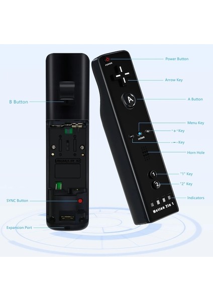 8-120-380-NINTENDO Wii/wii U Joystick 2 In 1 Denetleyici Seti Kablosuz Uzaktan Gamepad Motion Plus Silikon Kılıf Ile Video Oyunu (Yurt Dışından)