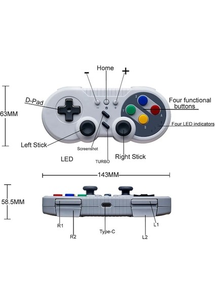1 Adet Black-1/2pcs Kablosuz Gamepad Oyun Konsolu Denetleyici Joystick Nintendo Anahtarı Pc Için Çift Motorlu Titreşim Turbo Fonksiyonu (Yurt Dışından) indirimleri
