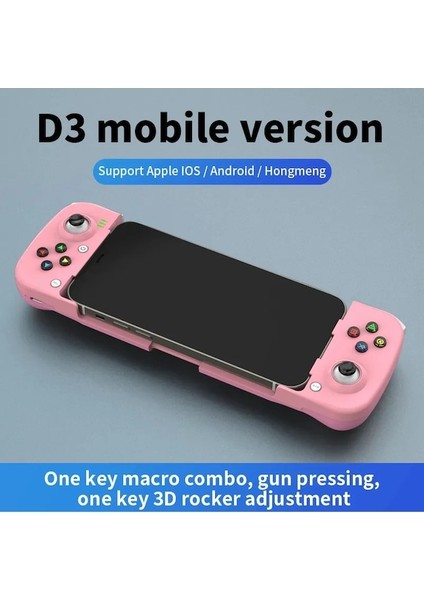 Pembe-Kablosuz Bt 5.0 Cep Telefonu Android Ios Için Gerilebilir Oyun Denetleyicisi Gamepad Joystick Ps4 Anahtarı Pc Için Geri Çekilebilir Gamepad (Yurt Dışından)