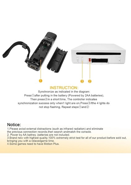 W Uzaktan Hareket Yok-Nintendo Wii Denetleyicisi Için Dahili Motion Plus Uzaktan Kumanda Wii Remote Nunchuck Wii Motion Plus Denetleyici Kablosuz Gamepad Kontrolü (Yurt Dışından)