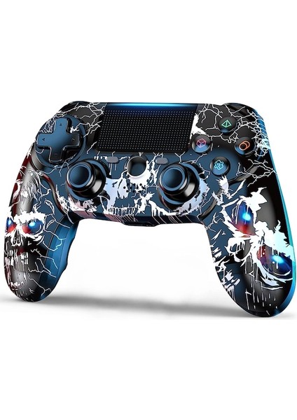 Ps4 Kablosuz Uzaktan Kumanda Için Siyah-Kablosuz Kumanda Çift Titreşimli/sesli/altı Eksenli Gyro'lu Ps 4/slim/pro Ile Uyumlu (Yurt Dışından)