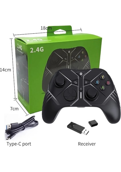 Xbox One S x Steam Pc Gamepad Joystick Için Black-2.4g Kablosuz Kumandanın Değiştirilmesi, Çift Titreşimli (Yurt Dışından)