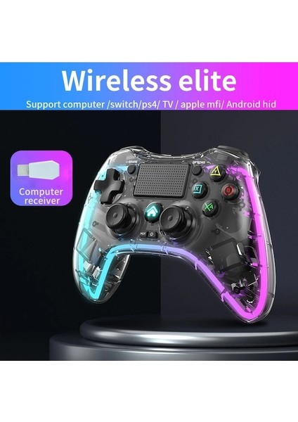 P4 Elite Alıcı-Kablosuz Elite Oyun Denetleyicisi Için Ps4 Slim/pro Renkli Şeffaf Gamepad Nintendo Switch Lite/oled Joystick (Yurt Dışından)