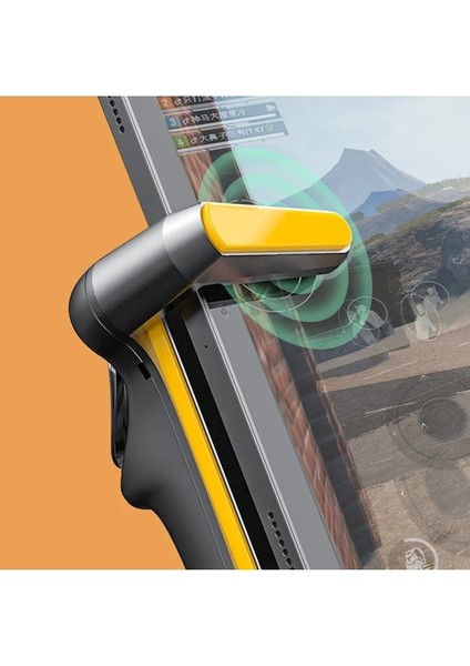 Sarı 1 Çift Altı Parmak Denetleyicisi Ipad Pubg Kapasite Ayarlanabilir Mobil Oyun Tetik L1R1 Düğmesi Gamepad Joystick Kavrama Tablet Gamepad (Yurt Dışından)
