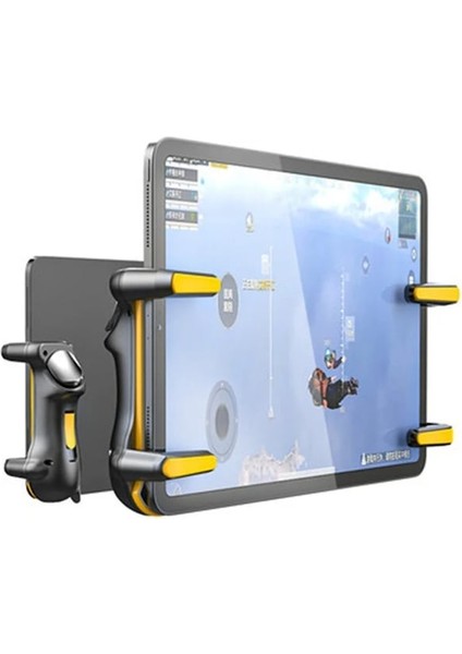Sarı 1 Çift Altı Parmak Denetleyicisi Ipad Pubg Kapasite Ayarlanabilir Mobil Oyun Tetik L1R1 Düğmesi Gamepad Joystick Kavrama Tablet Gamepad (Yurt Dışından)