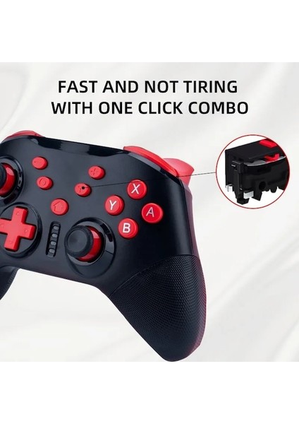 Sarı-Kablosuz Bluetooth Gamepad 6 Eksenli Jiroskop Ayarlanabilir Titreşim Uyandırma Fonksiyonu Nintendo Anahtarı Pc Ps3 Android (Yurt Dışından)