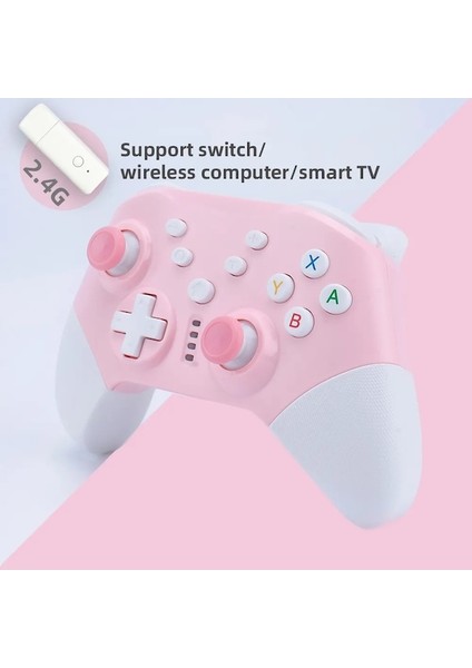 Uyandırma Işlevine Sahip 2.4g Pembe-Anahtar Kablosuz Oyun Denetleyicisi Ns Gamepad, Titreşimli Tek Tıklamayla Uyandırma Işlevi, (Yurt Dışından)