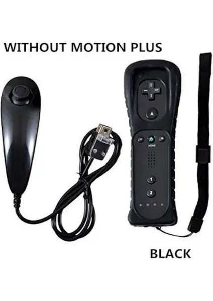 Not Motıon Plus-Nintend Wii 2 In 1 Set Için Kablosuz Bluetooth Joystick Uzaktan Kumanda Sync Gamepad Sol El/nunchuck Opsiyonel Motion Plus (Yurt Dışından)