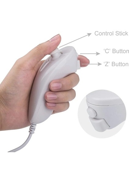 Not Motıon Plus-Nintend Wii 2 In 1 Set Için Kablosuz Bluetooth Joystick Uzaktan Kumanda Sync Gamepad Sol El/nunchuck Opsiyonel Motion Plus (Yurt Dışından)