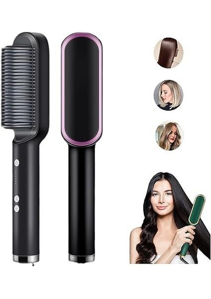 Elektrikli Saç Düzleştirici Fırçası, Profesyonel Saç Düzleştirici Fırçası, Saç Düzleştirici Tarak, Kızlar ve Kadınlar Için Hızlı Isıtma Düzleştirici (Yurt Dışından) fiyatları