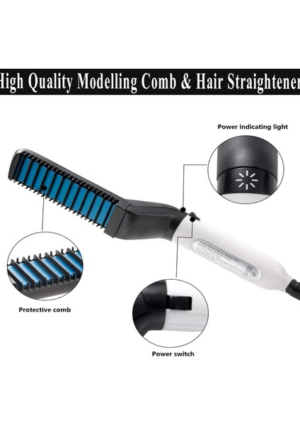 Za Satış Sakal Düzleştirici Saç Tarak, Adam Elektrikli Saç Şekillendirici Tarak Dıy Saç Aksesuarları Saç Modelleme Aracı (Yurt Dışından) indirimleri