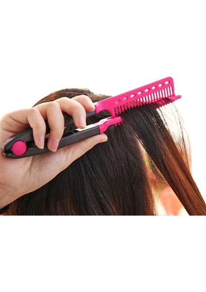 V Tipi Düz Saç Tarak Şekillendirici Araçları Moda Kadın Seyahat Saç Düzleştirici Fırça Kuaförlük Bakım Aracı Salon Için (Yurt Dışından)