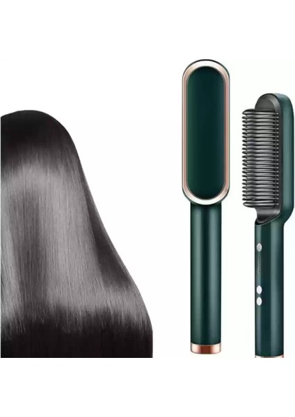 2'si 1 Arada Elektrikli Saç Fırçası Düzleştirici Tarak - Düz Kıvırmaya Zarar Vermez Çift Amaçlı - Ev Tembel Demir Saçınıza Zarar Verir - Tarak Kıvırıcı Şekillendirme Ekipmanı (Yurt Dışından)