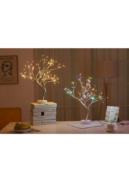 Dekoratif 108 LED 3D Masa Üstü Ağaç Lamba Noel Işığı