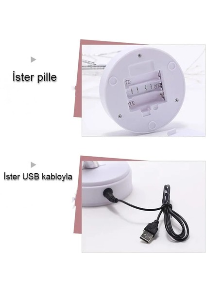 Dekoratif 108 LED 3D Masa Üstü Ağaç Lamba Noel Işığı