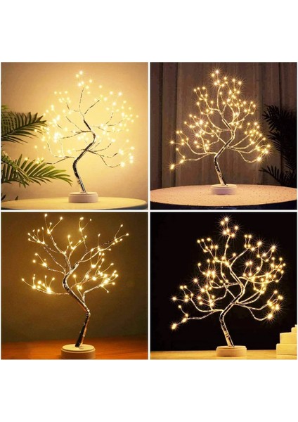 Dekoratif 108 LED 3D Masa Üstü Ağaç Lamba Noel Işığı