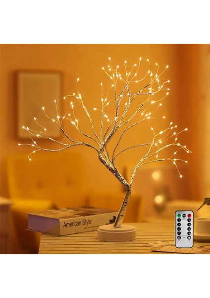 Dekoratif 108 LED 3D Masa Üstü Ağaç Lamba Noel Işığı