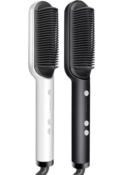 Kızlar Için Saç Düzleştirme Fırçası Elektrikli Saç Düzleştirici Bigudi Isıtma Şekillendirici Tarak Düzleştirme ve Saç Kıvırma (Yurt Dışından)