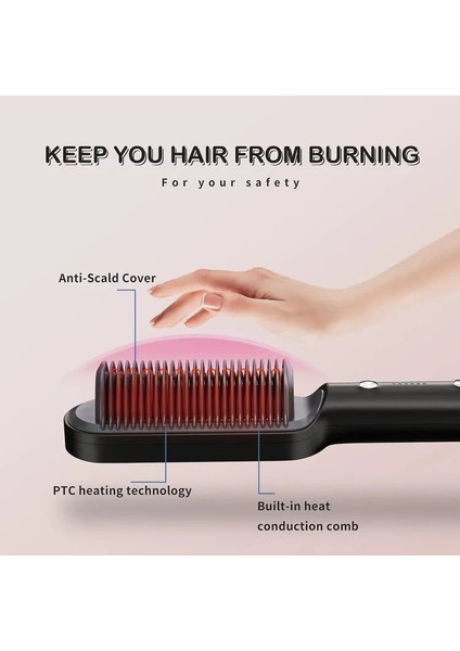 Kızlar Için Saç Düzleştirme Fırçası Elektrikli Saç Düzleştirici Bigudi Isıtma Şekillendirici Tarak Düzleştirme ve Saç Kıvırma (Yurt Dışından) fiyatları