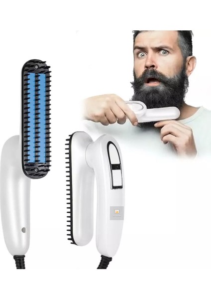 Erkekler Için Sakal Düzleştirici, Hızlı Isıtmalı ve Haşlanma Önleyici Seramik Sakal Düzleştirme Tarağı (Yurt Dışından)