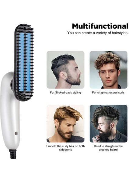 Erkekler Için Sakal Düzleştirici, Hızlı Isıtmalı ve Haşlanma Önleyici Seramik Sakal Düzleştirme Tarağı (Yurt Dışından) fiyatları