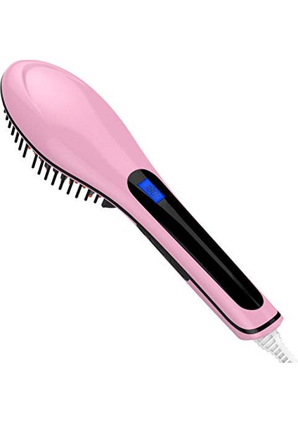 Hızlı Saç Düzleştirici Fırçası Saç Düzleştirme Fırçası, Saç Düzleştirici Fırçası Elektrikli Isıtma Seramik Tarak, Pembe, Çalışma Sıcaklığı Kadınlar Için Hızlı Saç Düzleştirici Fırçası (Yurt Dışından)