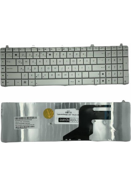 Asus ile Uyumlu N55, N55E, N55S, N55S8, N55SF, N55SL, N55XI Notebook Klavye Gümüş Gri Tr