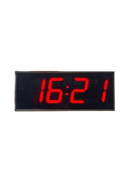 Sanec Dijital LED Duvar ve Masa Saati Derece ve Nem - Kırmızı (Kasa Ölçüsü: 15X37 Cm)