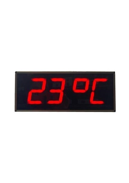 Sanec Dijital LED Duvar ve Masa Saati Derece ve Nem - Kırmızı (Kasa Ölçüsü: 15X37 Cm)