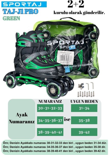Siyah Inline Paten Beyaz LED Işıklı Silikon Teker Taj-J1 Pro 3 In 1 Teker Ayarlı indirimleri
