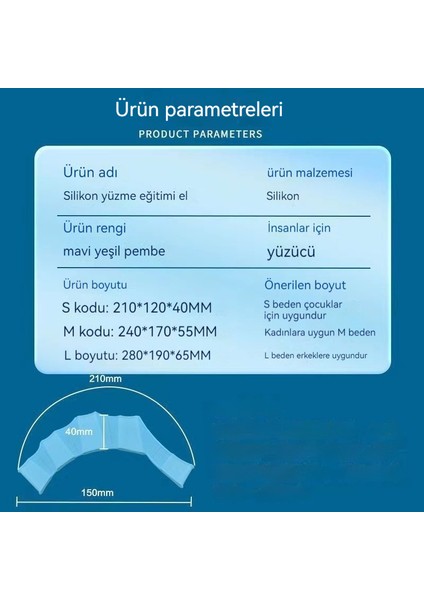 Yüzme Eğitimi ve Kürek Çekme Için Silikon El Ponponları (Yurt Dışından) modelleri