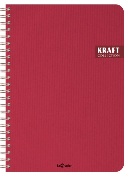 Kraft Ofis Defter Spiralli Kareli Kırmızı