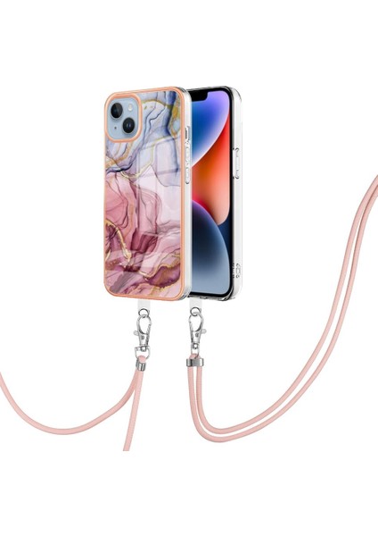 IPhone 14 Kapak Mermer Ayrılabilir Kayış Crossbody Kordon Yumuşak (Yurt Dışından) modelleri