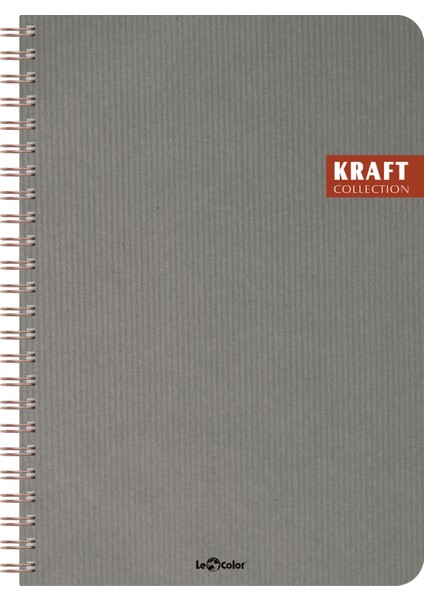 Kraft Ofis Defter Spiralli Çizgili Gri