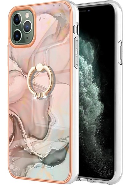 IPhone 12 Için Kılıf Pro Max Tampon Mermer Darbeye Tpu Silikon 360 &deg; Halka (Yurt Dışından)