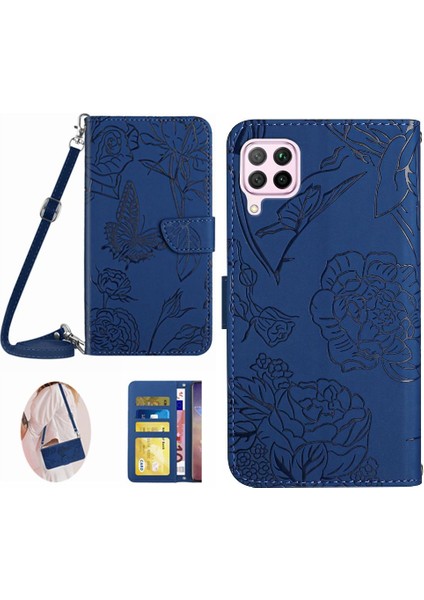 Huawei P40 Lite Telefon Kılıfı Için Kılıf Deri Cüzdan Kelebekler ve Çiçekler (Yurt Dışından)